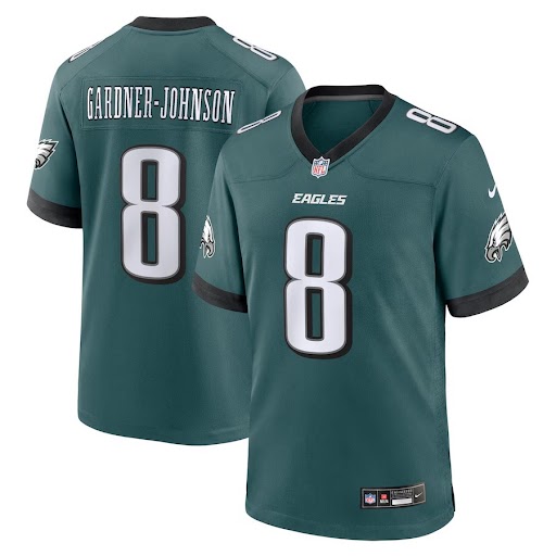 Men Nike Philadelphia Eagles #8 Gardner Johnson Midnight Green   Game 2024 NFL Jersey